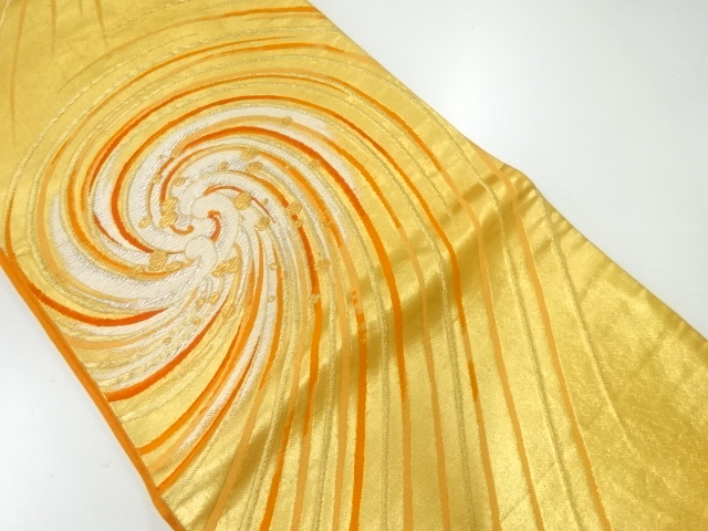 JAPANESE KIMONO / ANTIQUE FUKURO OBI / SILK / WOVEN WHIRLPOOL